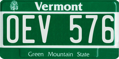 VT license plate OEV576