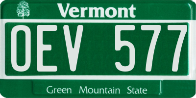 VT license plate OEV577