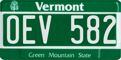 VT license plate OEV582