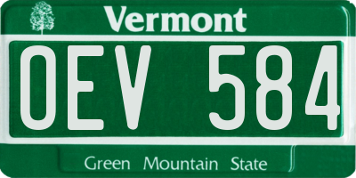 VT license plate OEV584