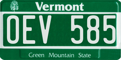 VT license plate OEV585