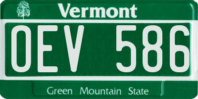 VT license plate OEV586