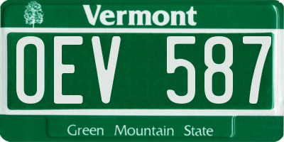 VT license plate OEV587