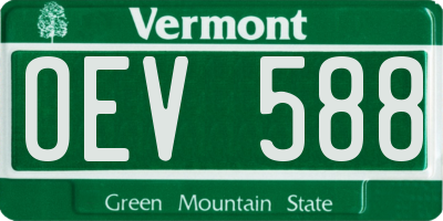 VT license plate OEV588