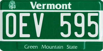 VT license plate OEV595