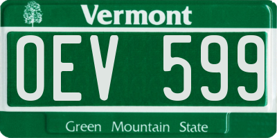 VT license plate OEV599