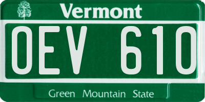 VT license plate OEV610