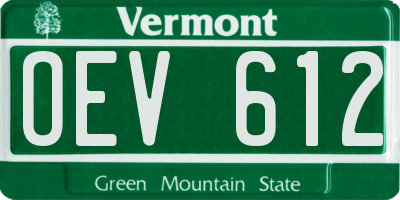 VT license plate OEV612