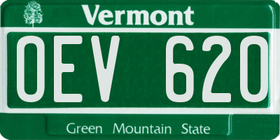 VT license plate OEV620