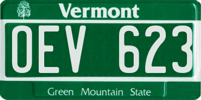 VT license plate OEV623
