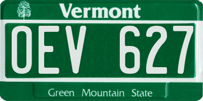 VT license plate OEV627