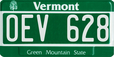 VT license plate OEV628