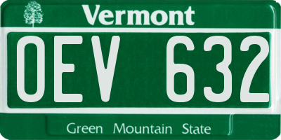 VT license plate OEV632
