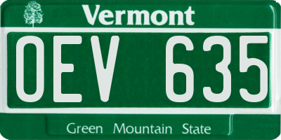 VT license plate OEV635