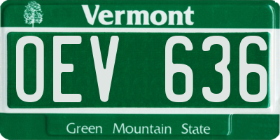 VT license plate OEV636