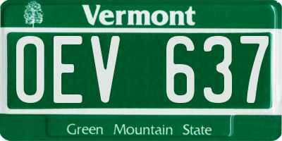 VT license plate OEV637