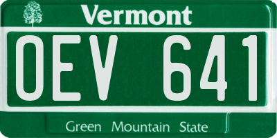 VT license plate OEV641