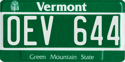 VT license plate OEV644
