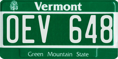 VT license plate OEV648