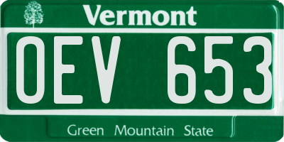 VT license plate OEV653