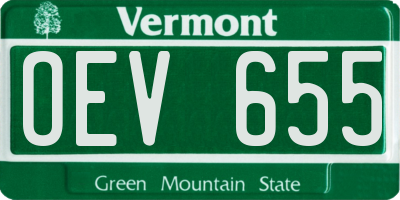 VT license plate OEV655