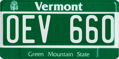 VT license plate OEV660