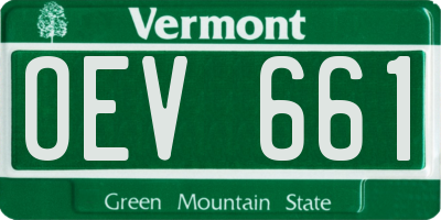 VT license plate OEV661