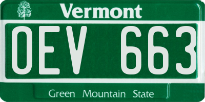 VT license plate OEV663