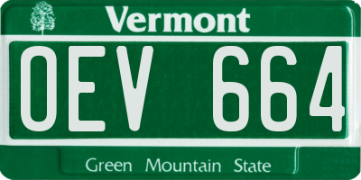 VT license plate OEV664