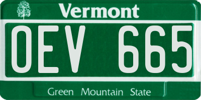 VT license plate OEV665