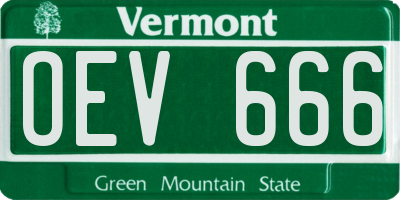 VT license plate OEV666