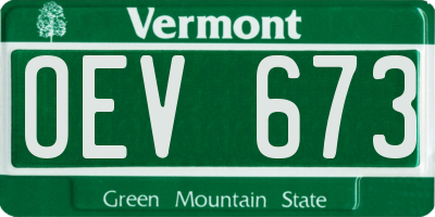 VT license plate OEV673