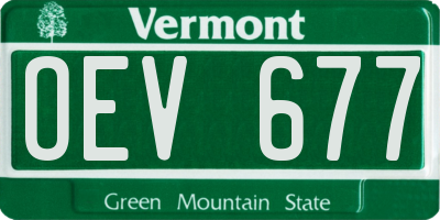 VT license plate OEV677
