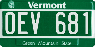 VT license plate OEV681