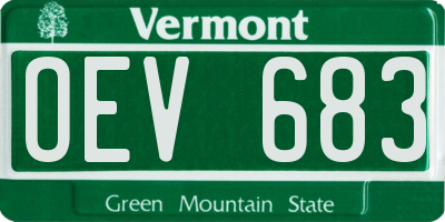 VT license plate OEV683