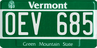 VT license plate OEV685