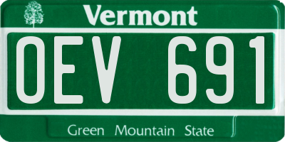 VT license plate OEV691