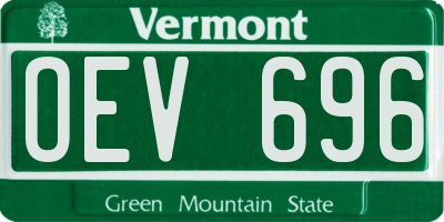 VT license plate OEV696