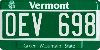 VT license plate OEV698