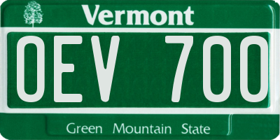 VT license plate OEV700