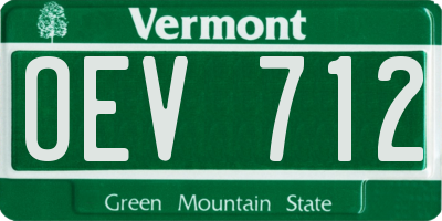 VT license plate OEV712