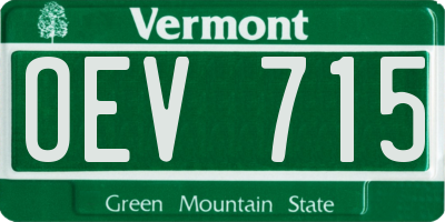 VT license plate OEV715