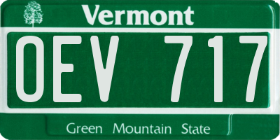 VT license plate OEV717