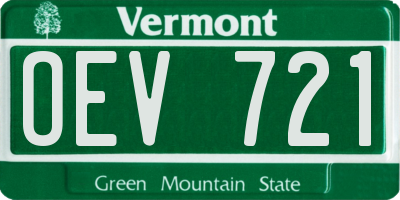 VT license plate OEV721