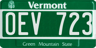 VT license plate OEV723