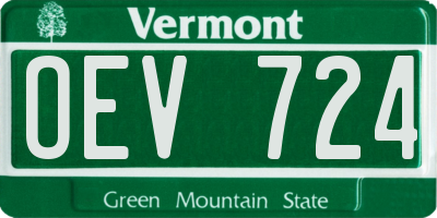 VT license plate OEV724