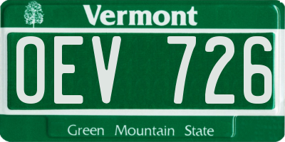 VT license plate OEV726