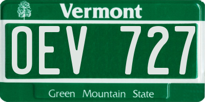 VT license plate OEV727