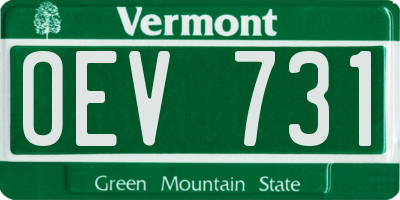 VT license plate OEV731