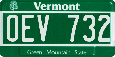 VT license plate OEV732